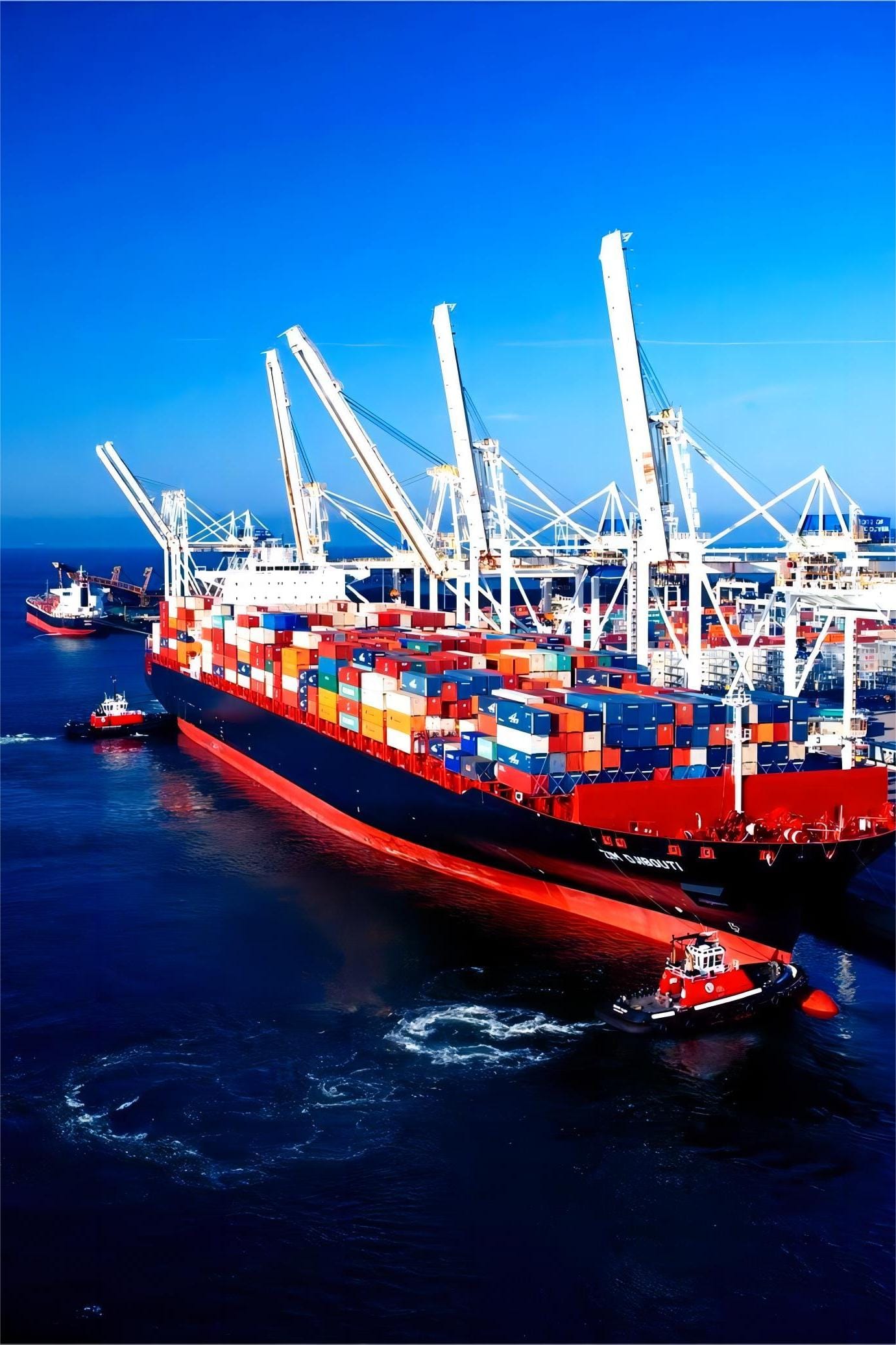 Cargo containers stacked at the Port of Le Havre