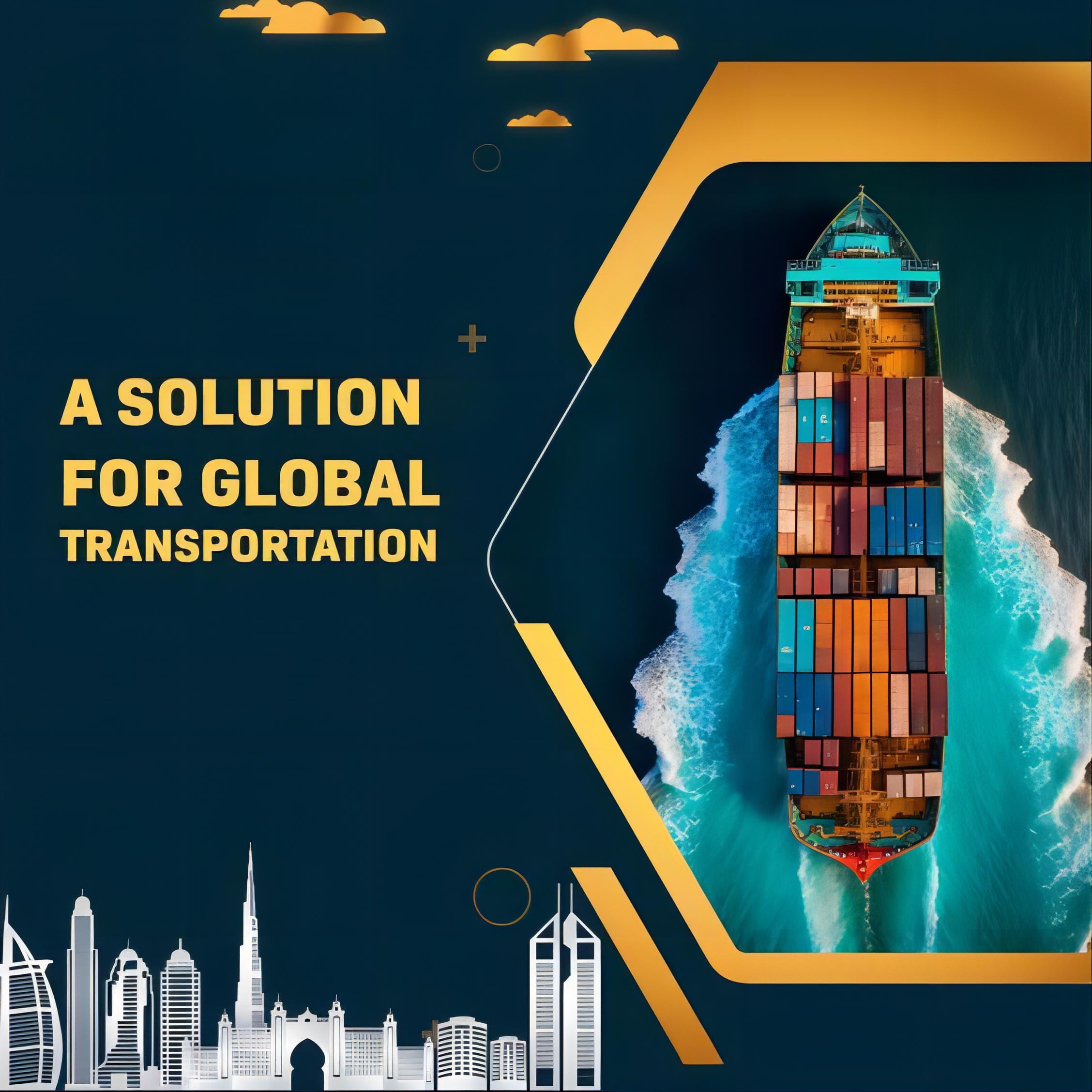 Global logistics network and container ship representing china freight forwarder global services