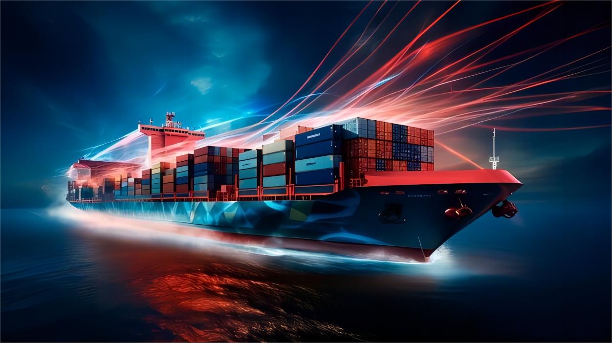 Freight train traveling through a scenic landscape representing rail logistics