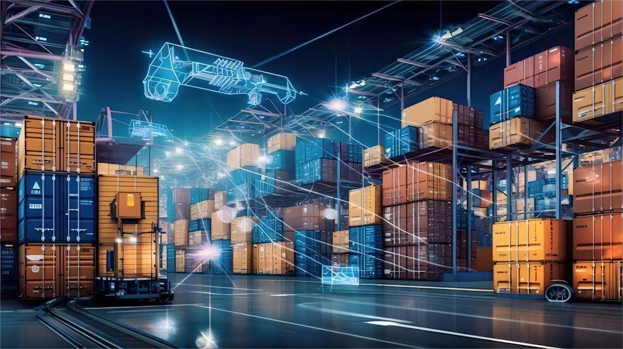 Cargo loading operations at a major port