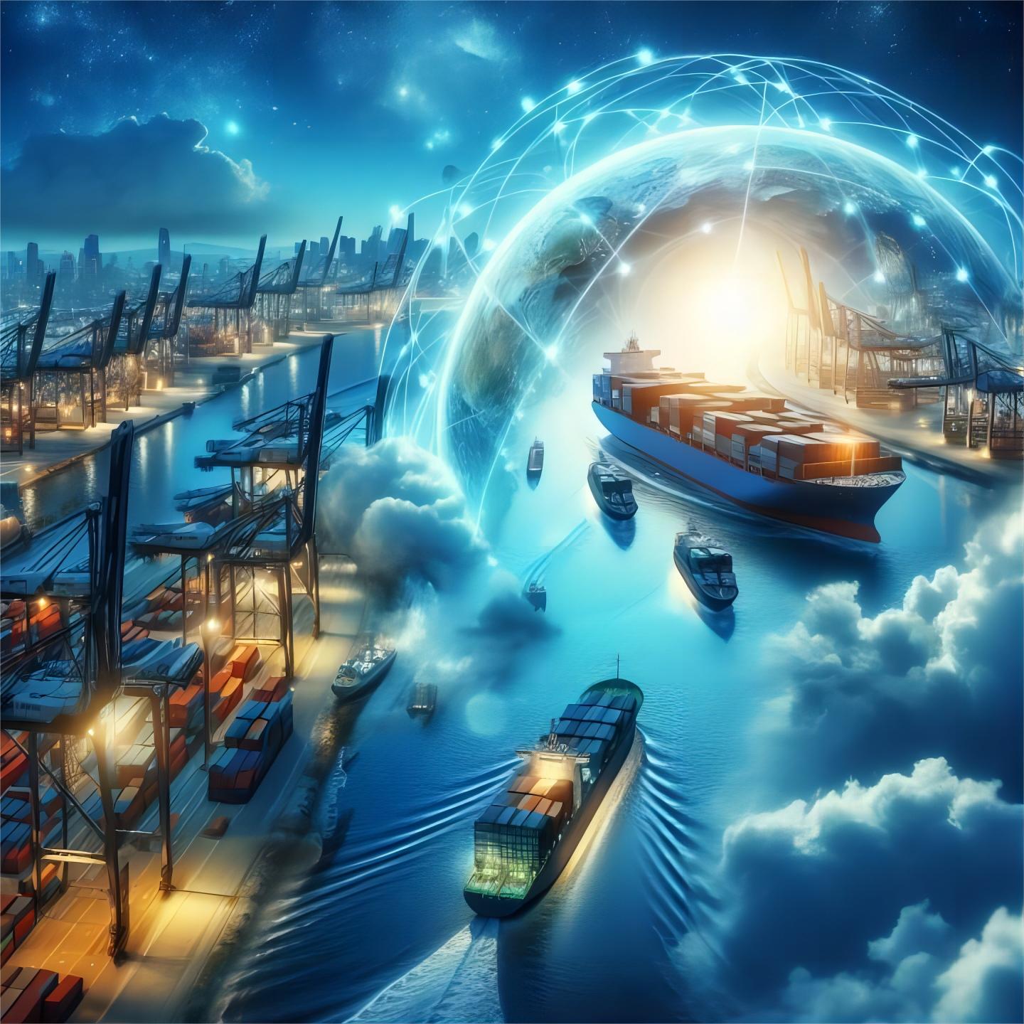 Cargo shipping logistics map