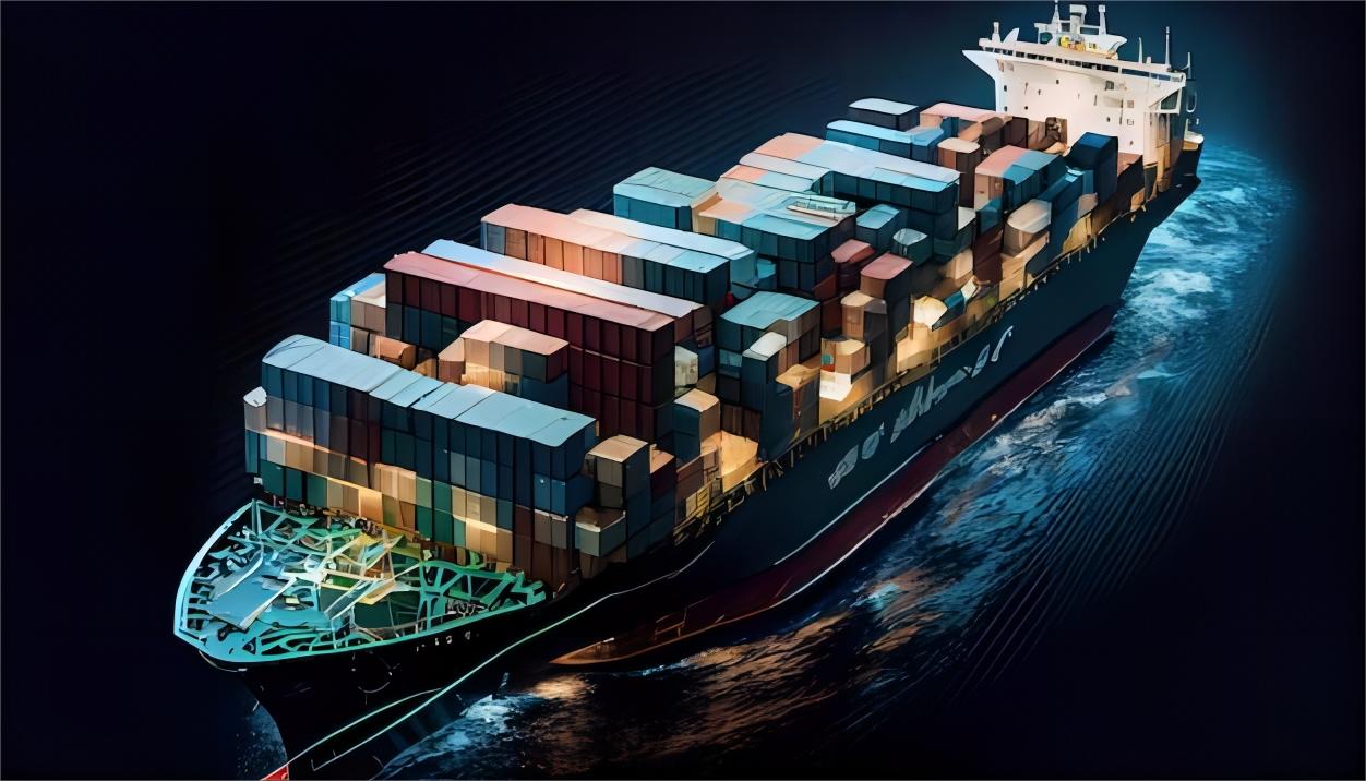 Cargo ship loaded with containers for Amazon FBA shipping from China